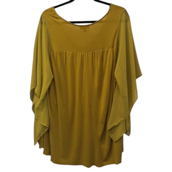 Bebe yellow v-neck poncho style top size US L - Picture 6 of 7